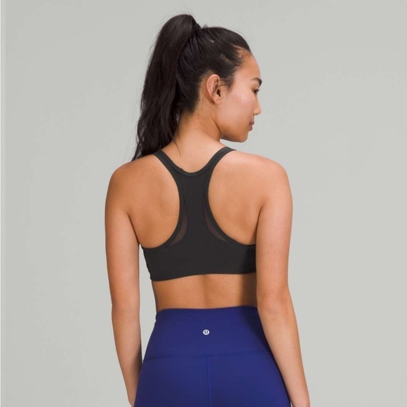 lululemon athletica Other - NWT LULULEMON Black Ribbed-Mesh High Neck Bra